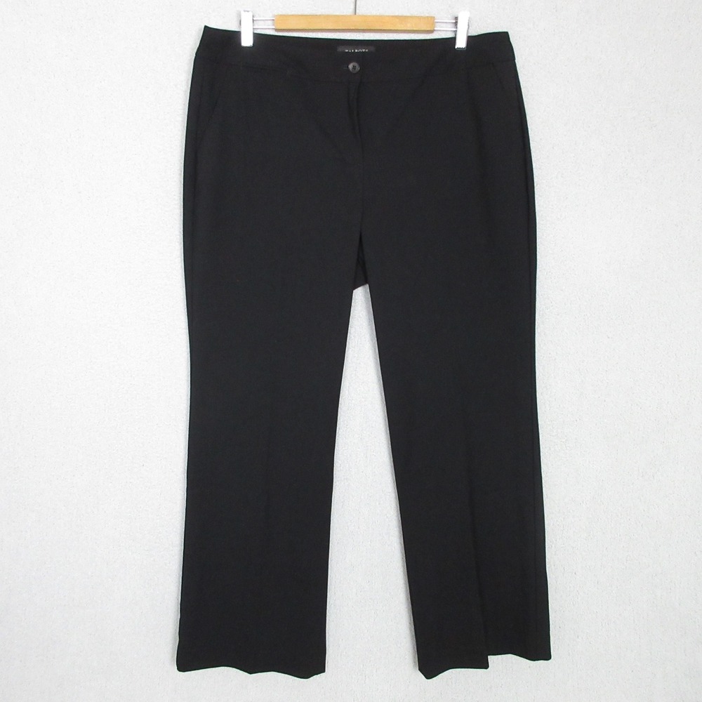 Talbots Dress Pants Women 16P Black Curvy Petites Straight Leg Stretch Workwear